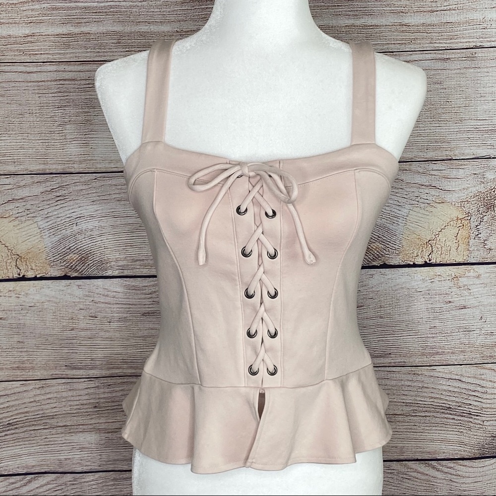 Aeropostale Crop Peplum Corset Style Tank Top